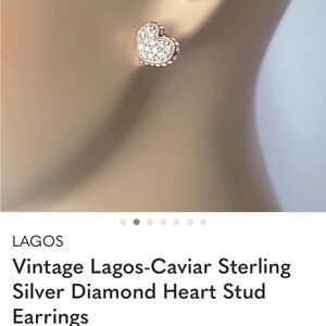 LAGOS Silver and Diamond Heart Earrings